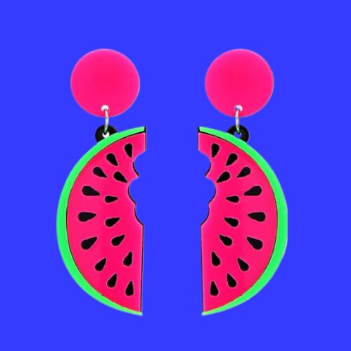 Neon Watermelon Drop Earrings