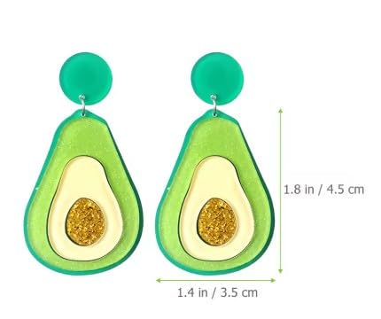 Glitter Avocado Drop Earrings, Turquoise and Green Acrylic, Statement Fashion Jewellery