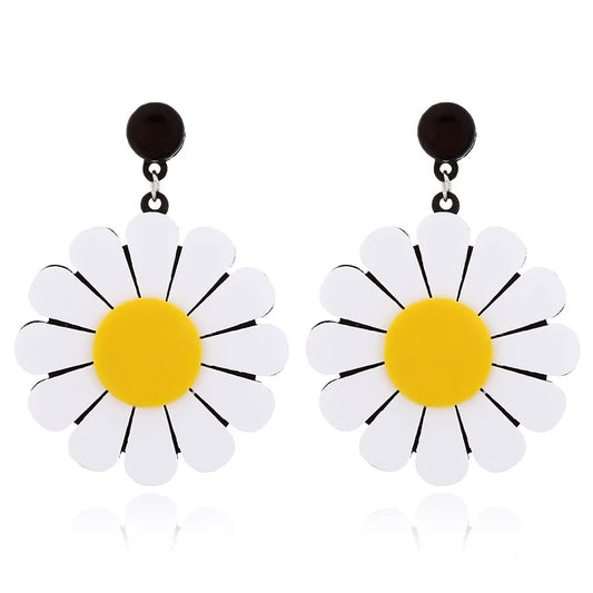 Yellow Daisy Drop Earrings