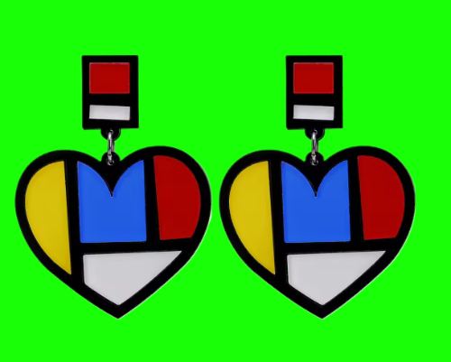 Heart Abstract Drop Earrings